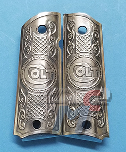 Right Colt Relief Metal Grip Antique Silver (Limited) - Click Image to Close